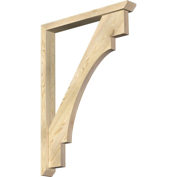 Ekena Millwork Merced Slat Rough Sawn Bracket w/ Offset Brace, Douglas Fir, 4"W x 32"D x 44"H BKT0402X32X44MRC06RDF - main